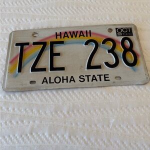 Hawaii Rainbow License Plate with rainbow